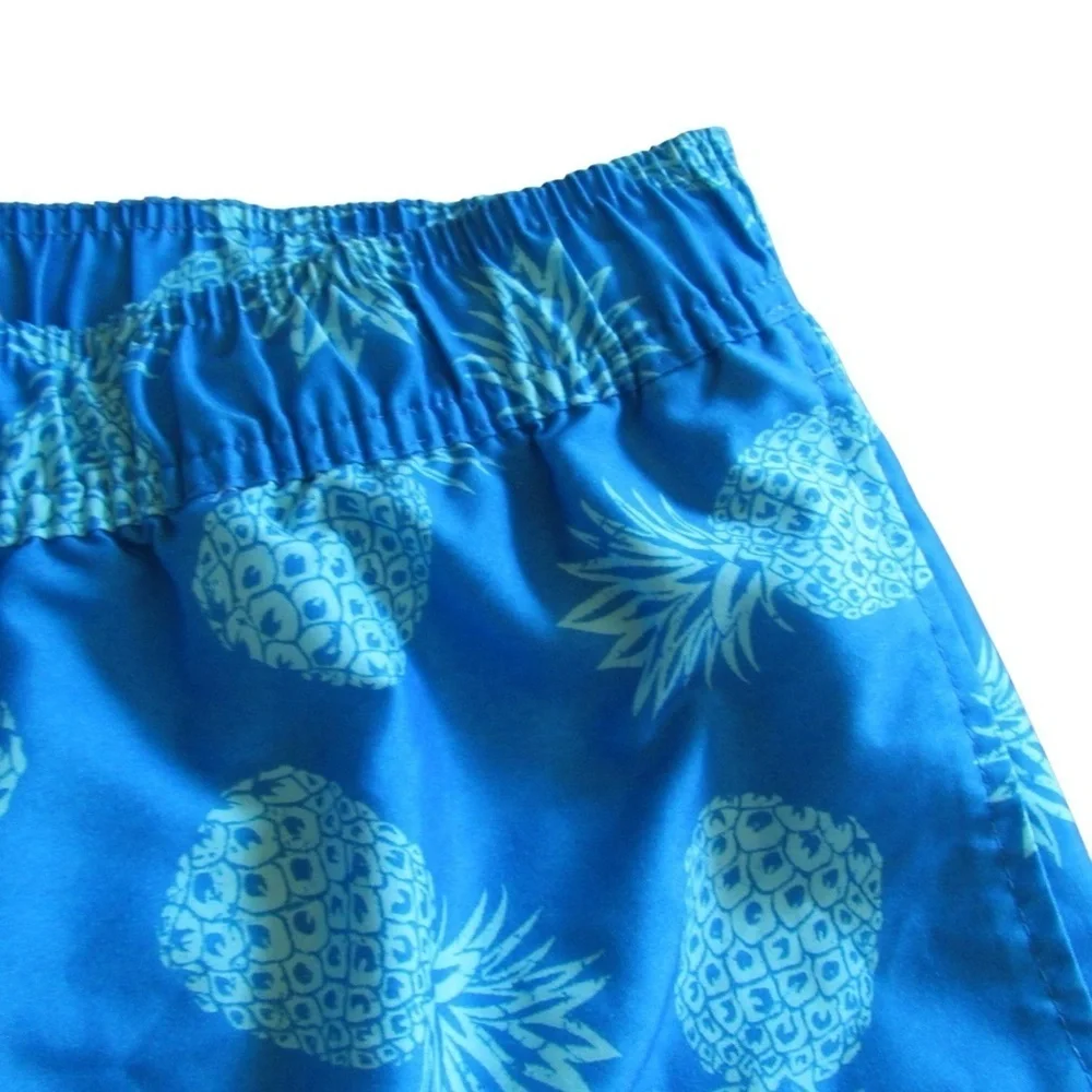 Old Navy Pineapple Swim Trunks Medum Blue Liner Tropical Beach Pool Summersalt